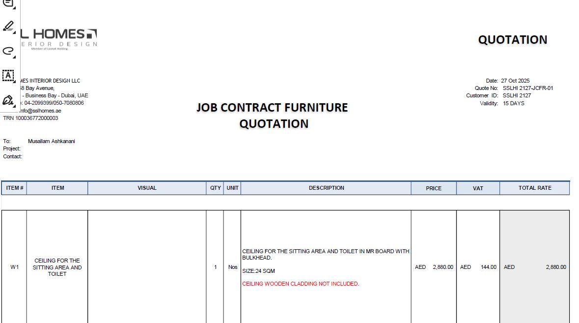 Musallam Ashkanani-1st Payment Quote Ref: SSLHI 2127-JCFR-01