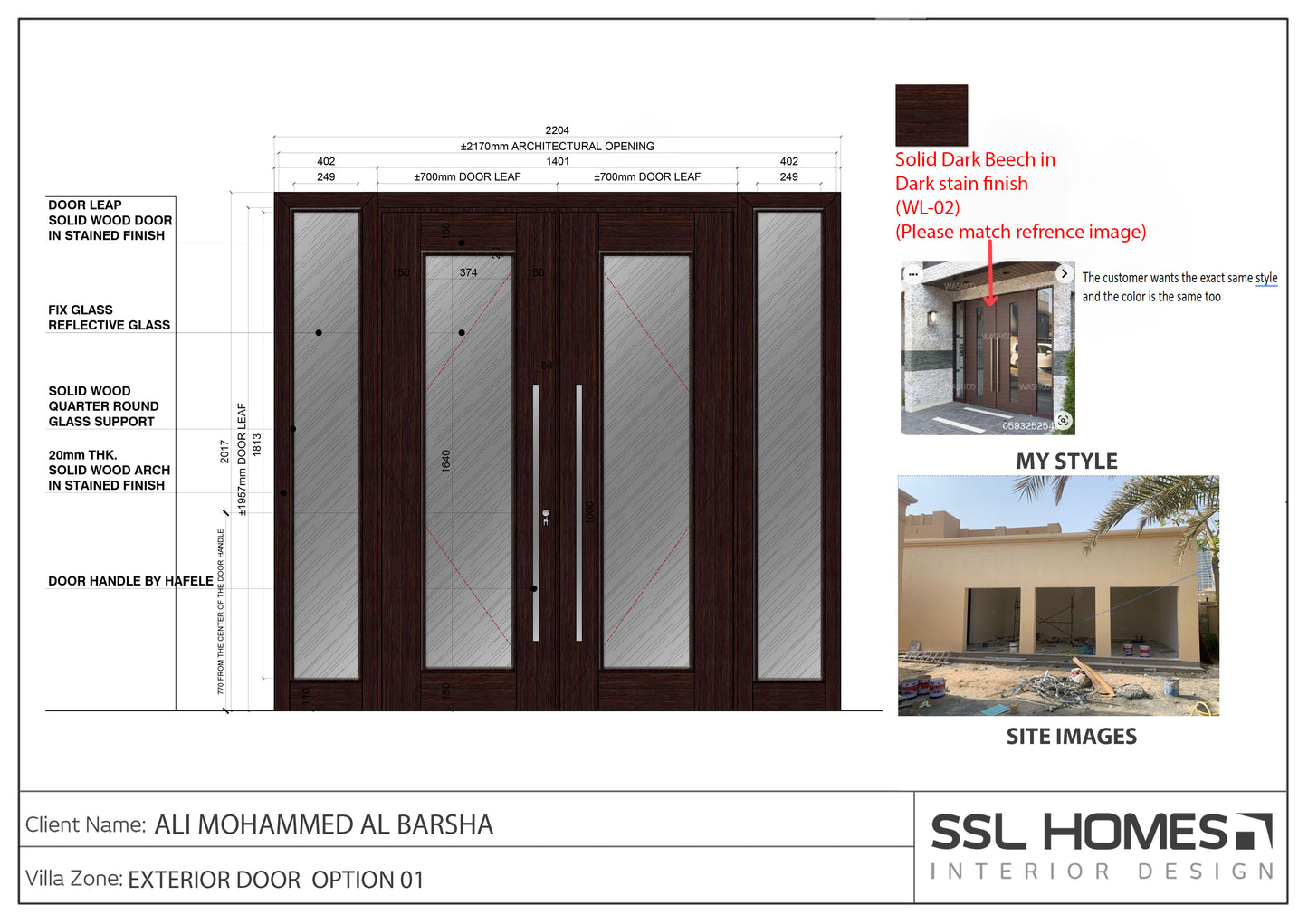 INTERIOR DOOR ( OPTION - 01 )