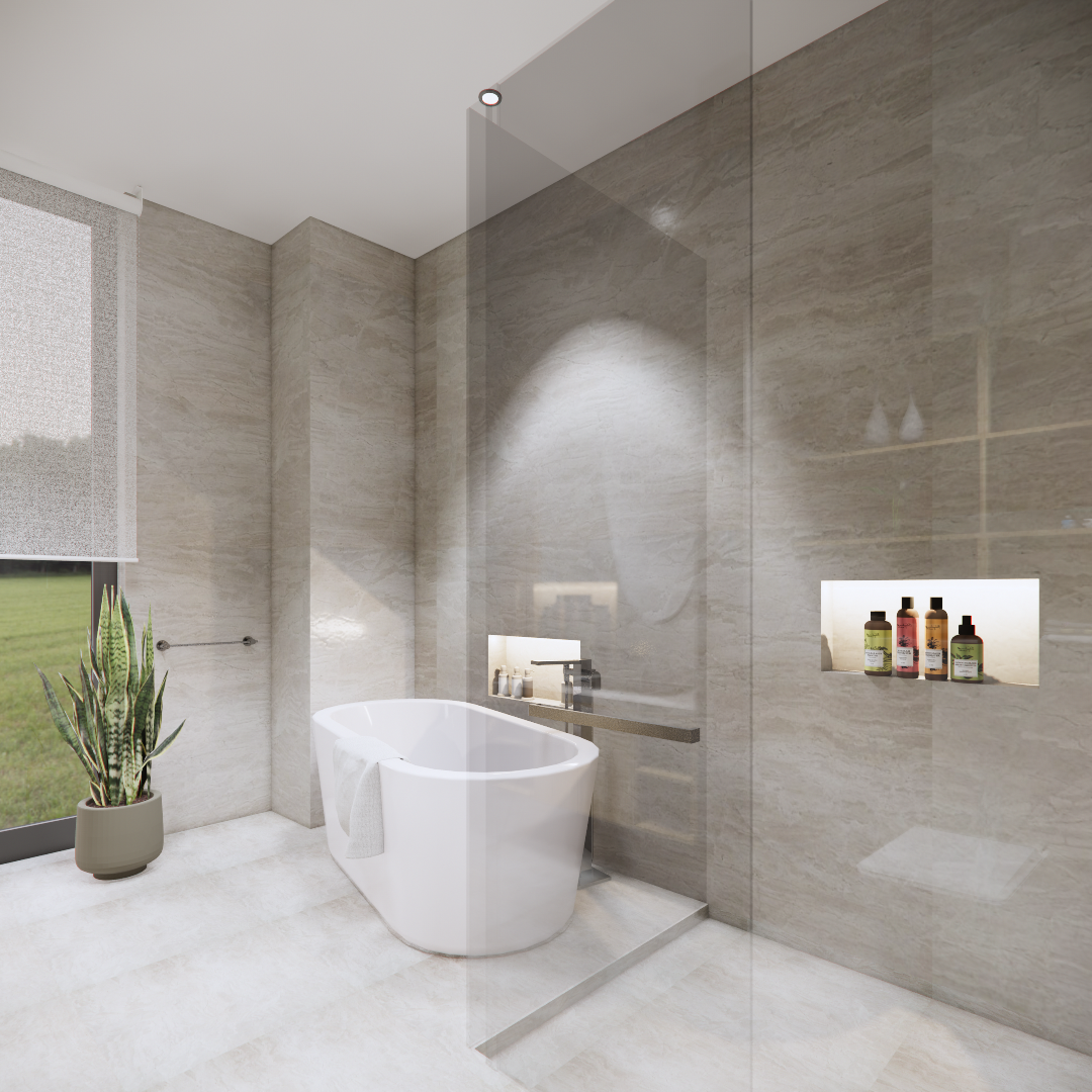 FF Br3 Bathroom GLASS PARTITION - Full