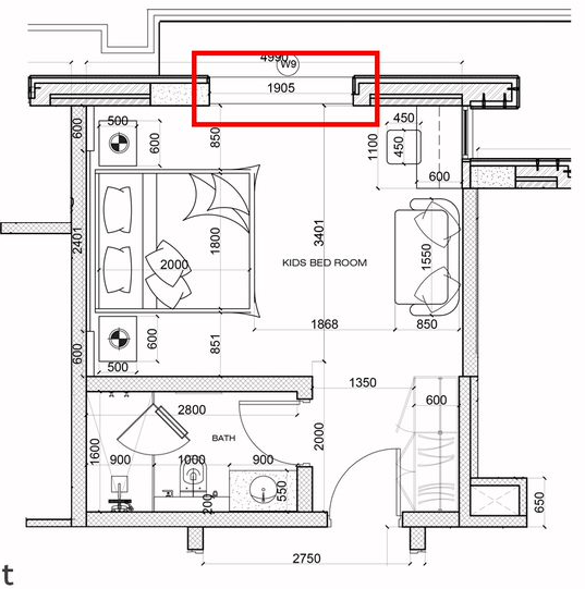 FF GUEST BEDROOM - Middle Room - 3m x 3m