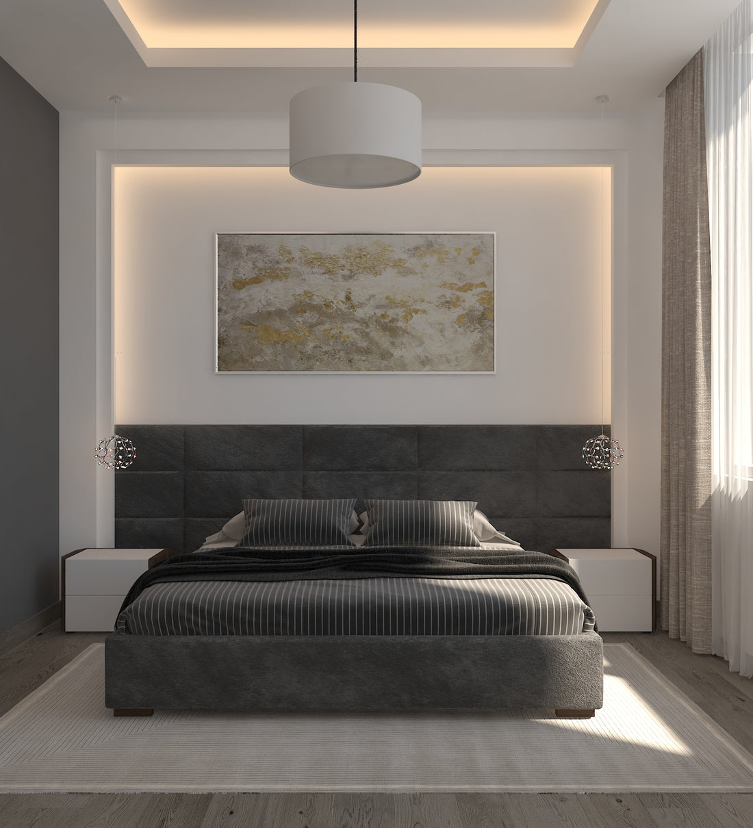 Dark grey Headboard