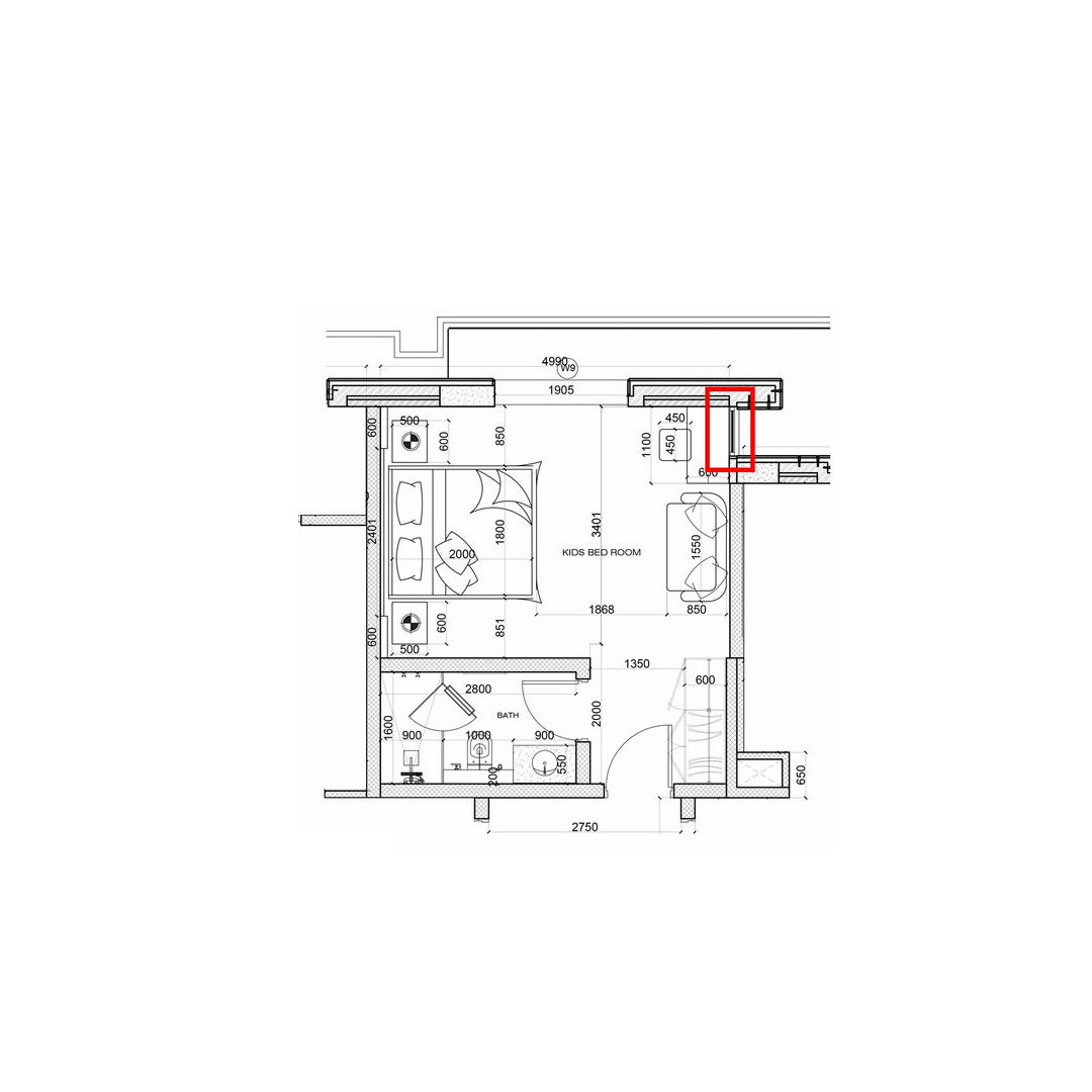 FF GUEST BEDROOM - Middle Room - 3m x 1m