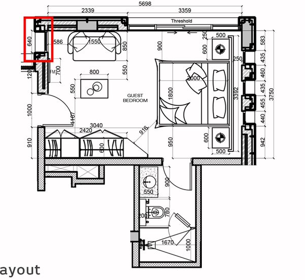 SAEED BEDROOM-GF GUEST BEDROOM 1m x 4m