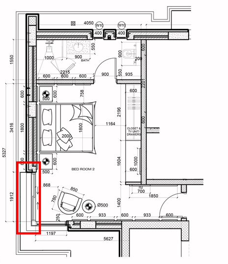 BEDROOM 2- Saqr Room - 2m X 3m