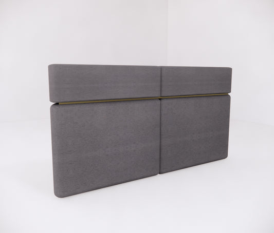 Grey Headboard with gold accent