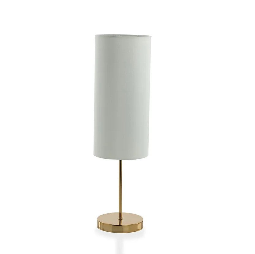 Gold Finish Metal Table Lamp, Ivory