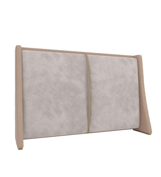 Beige and grey velvet fabric Headboard